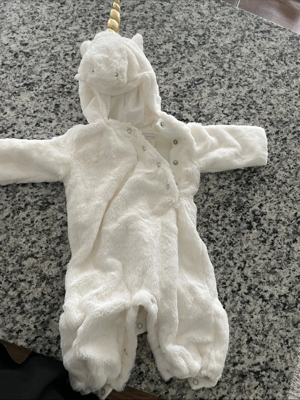 Pottery Barn Kids Cream Plush Unicorn Hooded Costume